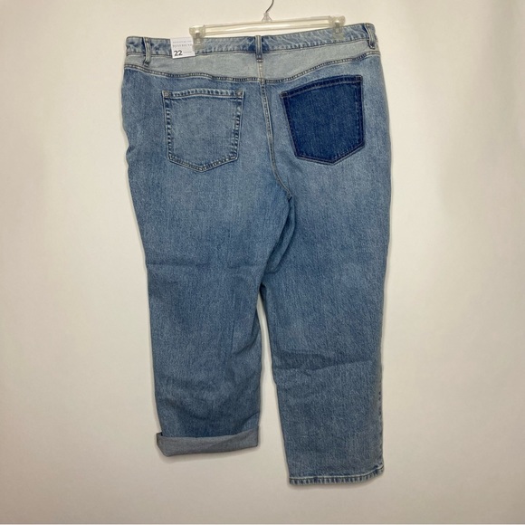 Lane Bryant Boyfriend Fit Patchwork Jean 22 NWT Light Denim - Picture 9 of 11